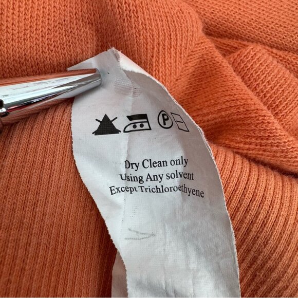 Nicole Miller cashmere pants flare soft bright tie waist Vibrant Orange Knitwear - Picture 10 of 13